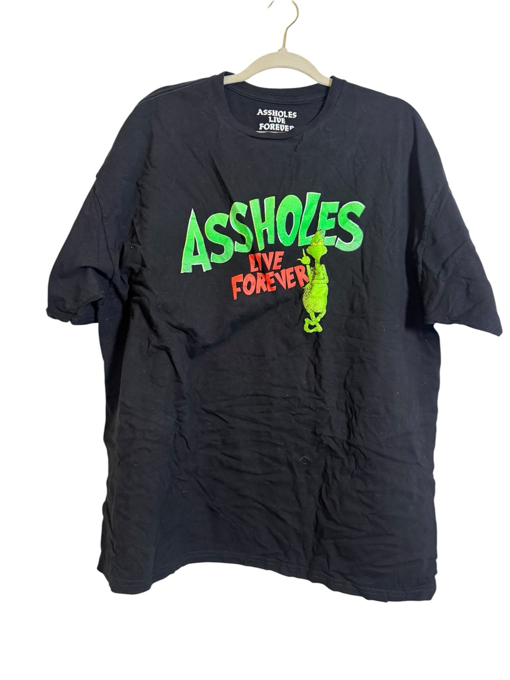 Assholes Live Forever Holiday Grinch Tee XXL